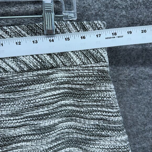 Loft Skirt Women 12 Gray Striped Mini Short Zipper Lined Cotton Mid Rise Casual - Picture 3 of 7